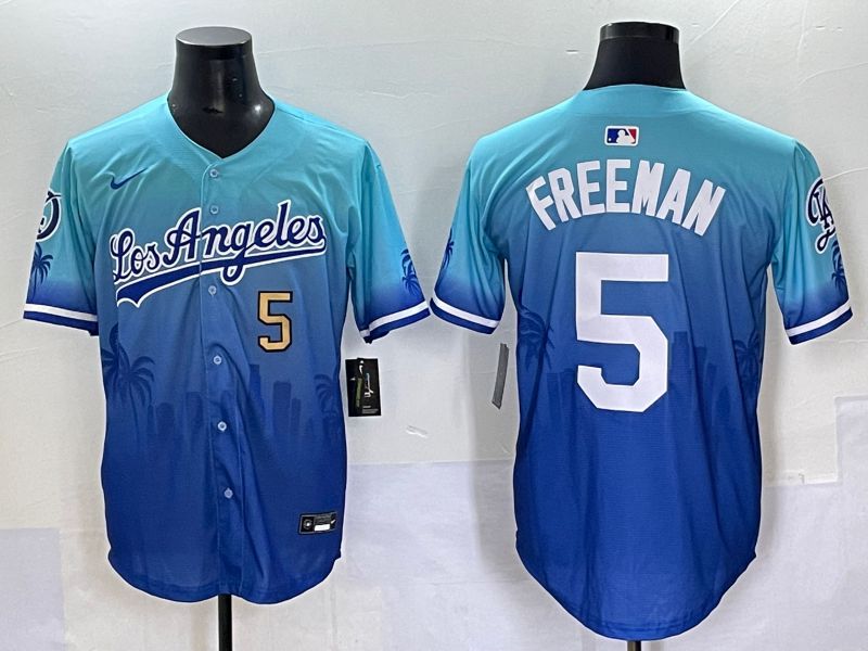Men 2025 Los Angeles Dodgers #5 Freeman Blue Nike MLB Jersey Daoqite style 2->los angeles dodgers->MLB Jersey